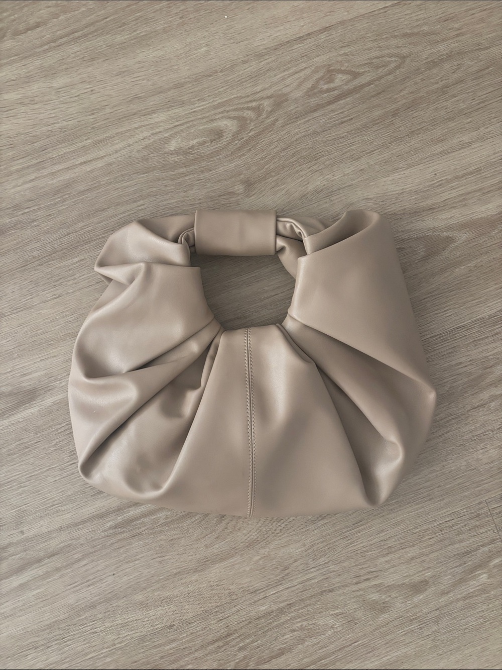 NEW Jennu Elegant Neutral Ruched Hobo Bag - Beige